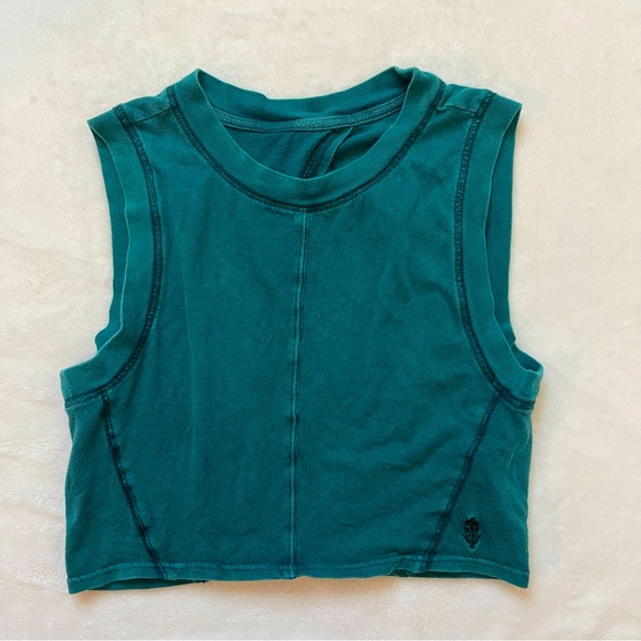 Free People Tops - Free People Movement Play by Play Open Back Crop Tank Teal Blue Size XS